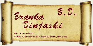 Branka Dinjaški vizit kartica
